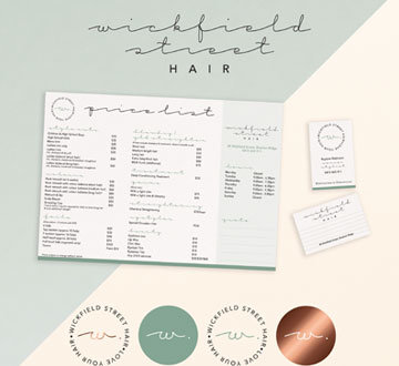 wickfield street hair branded stationery mockups