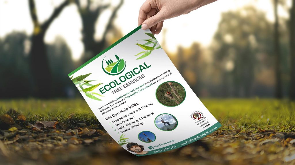 ecological tree services branded flyer mockup