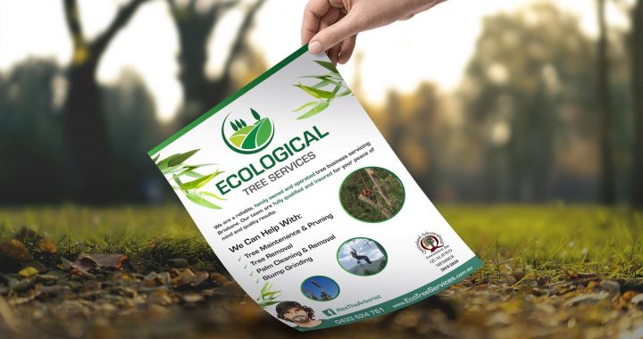 ecological tree services branded flyer mockup