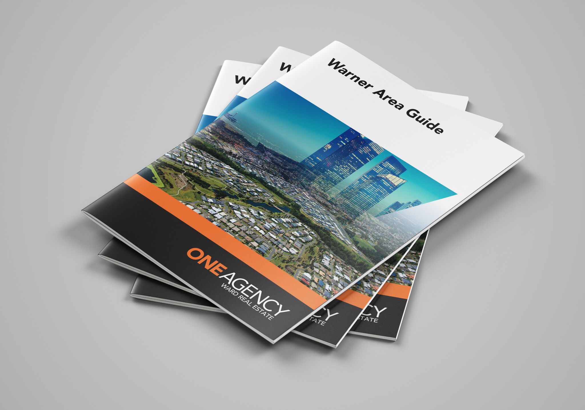 One agency ward real estate branded booklet mockup