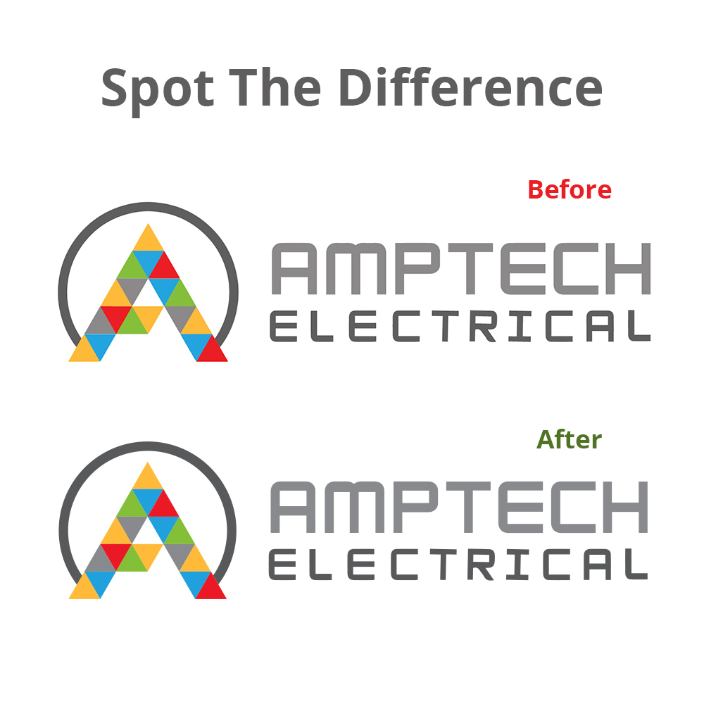 amptech logo before and after