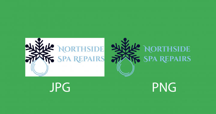 image displaying differences between a logo in PNG and JPG format