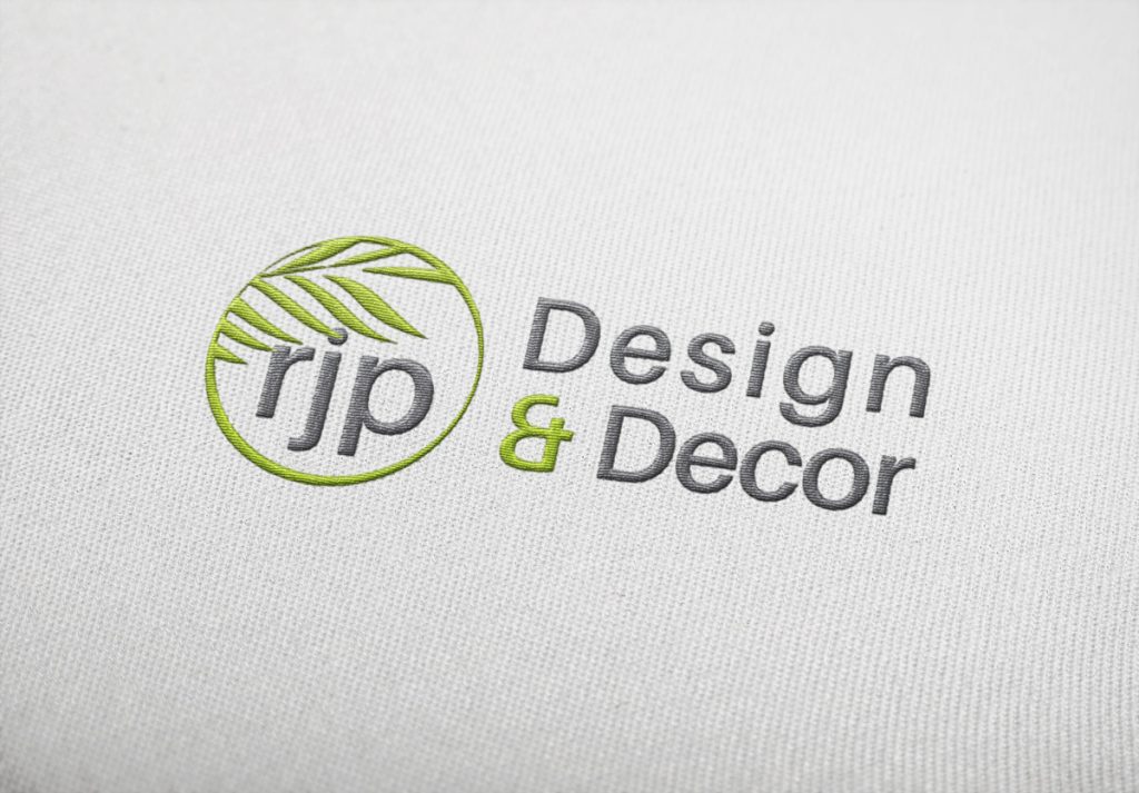 RJP Design and Decor Embroidered logo mockup